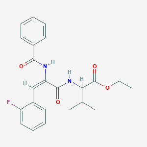 molecular formula C23H25FN2O4 B3863529 ethyl N-[2-(benzoylamino)-3-(2-fluorophenyl)acryloyl]valinate 