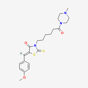 molecular formula C22H29N3O3S2 B3863530 5-(4-methoxybenzylidene)-3-[6-(4-methyl-1-piperazinyl)-6-oxohexyl]-2-thioxo-1,3-thiazolidin-4-one CAS No. 5543-70-4