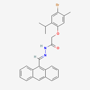 molecular formula C27H25BrN2O2 B3863532 N'-(9-anthrylmethylene)-2-(4-bromo-2-isopropyl-5-methylphenoxy)acetohydrazide 