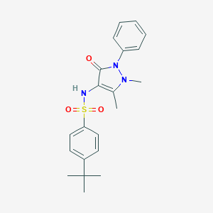 molecular formula C21H25N3O3S B386354 4-tert-butyl-N-(1,5-dimethyl-3-oxo-2-phenyl-2,3-dihydro-1H-pyrazol-4-yl)benzenesulfonamide CAS No. 305373-53-9