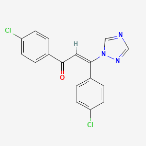 molecular formula C17H11Cl2N3O B3863548 1,3-bis(4-chlorophenyl)-3-(1H-1,2,4-triazol-1-yl)-2-propen-1-one 