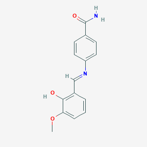 molecular formula C15H14N2O3 B386355 4-[(2-Hydroxy-3-methoxybenzylidene)amino]benzamide CAS No. 315670-78-1