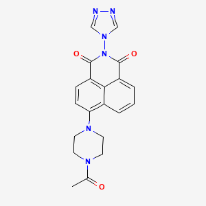 molecular formula C20H18N6O3 B3863574 6-(4-acetyl-1-piperazinyl)-2-(4H-1,2,4-triazol-4-yl)-1H-benzo[de]isoquinoline-1,3(2H)-dione 