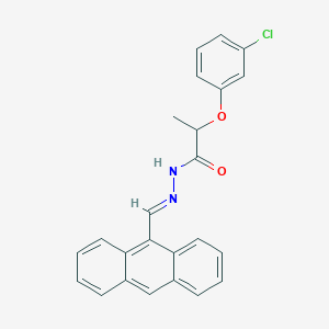 molecular formula C24H19ClN2O2 B3863580 N'-(9-anthrylmethylene)-2-(3-chlorophenoxy)propanohydrazide 