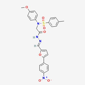 molecular formula C27H24N4O7S B3863588 N-(4-methoxyphenyl)-4-methyl-N-[2-(2-{[5-(4-nitrophenyl)-2-furyl]methylene}hydrazino)-2-oxoethyl]benzenesulfonamide 