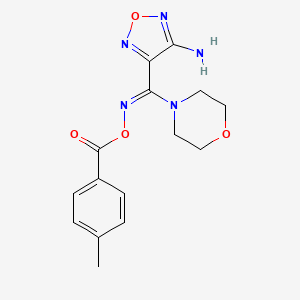 molecular formula C15H17N5O4 B3863595 4-[{[(4-methylbenzoyl)oxy]imino}(4-morpholinyl)methyl]-1,2,5-oxadiazol-3-amine 
