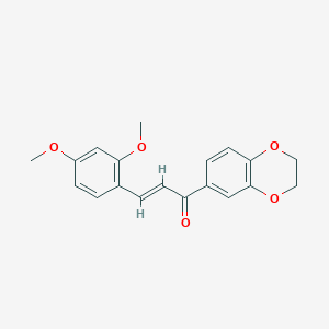 molecular formula C19H18O5 B3863613 1-(2,3-dihydro-1,4-benzodioxin-6-yl)-3-(2,4-dimethoxyphenyl)-2-propen-1-one 