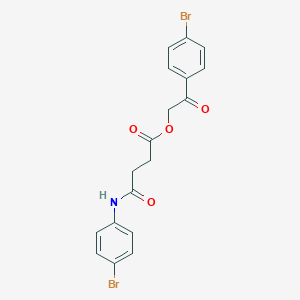 molecular formula C18H15Br2NO4 B386362 2-(4-Bromophenyl)-2-oxoethyl 4-(4-bromoanilino)-4-oxobutanoate 