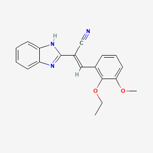 molecular formula C19H17N3O2 B3863628 2-(1H-benzimidazol-2-yl)-3-(2-ethoxy-3-methoxyphenyl)acrylonitrile 