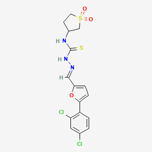 molecular formula C16H15Cl2N3O3S2 B3863654 5-(2,4-dichlorophenyl)-2-furaldehyde N-(1,1-dioxidotetrahydro-3-thienyl)thiosemicarbazone 