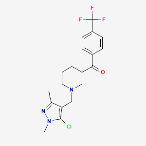 molecular formula C19H21ClF3N3O B3863658 {1-[(5-chloro-1,3-dimethyl-1H-pyrazol-4-yl)methyl]-3-piperidinyl}[4-(trifluoromethyl)phenyl]methanone 