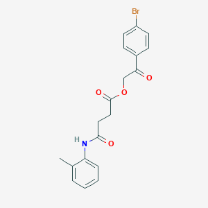 molecular formula C19H18BrNO4 B386367 2-(4-Bromophenyl)-2-oxoethyl 4-oxo-4-(2-toluidino)butanoate 