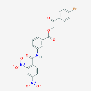 molecular formula C22H14BrN3O8 B386370 2-(4-Bromophenyl)-2-oxoethyl 3-({2,4-dinitrobenzoyl}amino)benzoate 