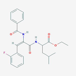molecular formula C24H27FN2O4 B3863700 ethyl N-[2-(benzoylamino)-3-(2-fluorophenyl)acryloyl]leucinate 