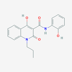 molecular formula C19H18N2O4 B3863724 4-hydroxy-N-(2-hydroxyphenyl)-2-oxo-1-propyl-1,2-dihydro-3-quinolinecarboxamide 