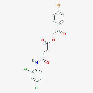 molecular formula C18H14BrCl2NO4 B386373 2-(4-Bromophenyl)-2-oxoethyl 4-(2,4-dichloroanilino)-4-oxobutanoate 
