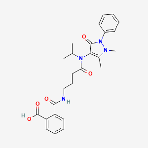 molecular formula C26H30N4O5 B3863747 2-[({4-[(1,5-dimethyl-3-oxo-2-phenyl-2,3-dihydro-1H-pyrazol-4-yl)(isopropyl)amino]-4-oxobutyl}amino)carbonyl]benzoic acid 