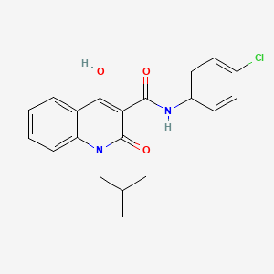 molecular formula C20H19ClN2O3 B3863817 N-(4-chlorophenyl)-4-hydroxy-1-isobutyl-2-oxo-1,2-dihydro-3-quinolinecarboxamide 