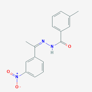 molecular formula C16H15N3O3 B386382 N'-(1-{3-nitrophenyl}ethylidene)-3-methylbenzohydrazide 