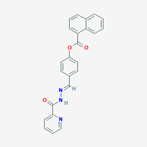 molecular formula C24H17N3O3 B3863849 4-[2-(2-pyridinylcarbonyl)carbonohydrazonoyl]phenyl 1-naphthoate 