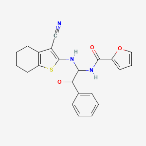 molecular formula C22H19N3O3S B3863872 N-{1-[(3-cyano-4,5,6,7-tetrahydro-1-benzothien-2-yl)amino]-2-oxo-2-phenylethyl}-2-furamide 