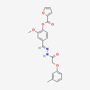 molecular formula C22H20N2O6 B3863873 2-methoxy-4-{2-[(3-methylphenoxy)acetyl]carbonohydrazonoyl}phenyl 2-furoate 