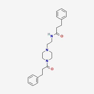 molecular formula C24H31N3O2 B3863880 3-phenyl-N-{2-[4-(3-phenylpropanoyl)-1-piperazinyl]ethyl}propanamide 