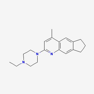 molecular formula C19H25N3 B3863887 2-(4-ethyl-1-piperazinyl)-4-methyl-7,8-dihydro-6H-cyclopenta[g]quinoline 