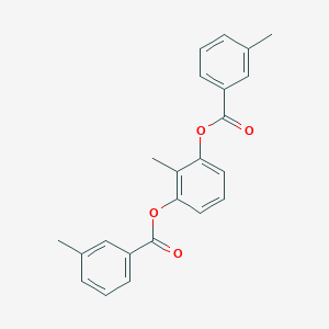 molecular formula C23H20O4 B386389 2-Methyl-3-[(3-methylbenzoyl)oxy]phenyl 3-methylbenzoate 