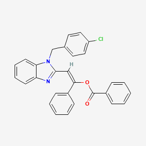molecular formula C29H21ClN2O2 B3863905 2-[1-(4-chlorobenzyl)-1H-benzimidazol-2-yl]-1-phenylvinyl benzoate 
