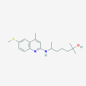 molecular formula C19H28N2OS B3863909 2-methyl-6-{[4-methyl-6-(methylthio)-2-quinolinyl]amino}-2-heptanol 