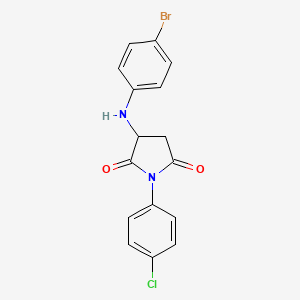 molecular formula C16H12BrClN2O2 B3863927 3-[(4-bromophenyl)amino]-1-(4-chlorophenyl)-2,5-pyrrolidinedione 