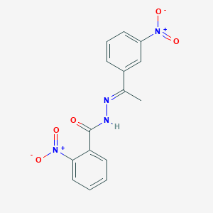 molecular formula C15H12N4O5 B386393 2-nitro-N'-(1-{3-nitrophenyl}ethylidene)benzohydrazide 