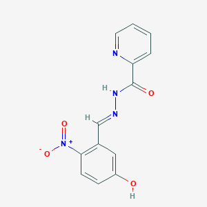 molecular formula C13H10N4O4 B3863937 N'-(5-hydroxy-2-nitrobenzylidene)-2-pyridinecarbohydrazide 