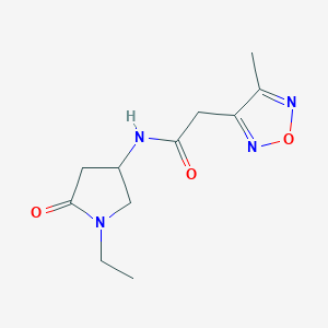 molecular formula C11H16N4O3 B3863949 N-(1-ethyl-5-oxo-3-pyrrolidinyl)-2-(4-methyl-1,2,5-oxadiazol-3-yl)acetamide 
