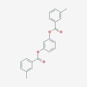 molecular formula C22H18O4 B386395 3-[(3-Methylbenzoyl)oxy]phenyl 3-methylbenzoate 