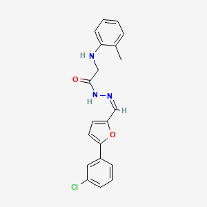 molecular formula C20H18ClN3O2 B3863955 N'-{[5-(3-chlorophenyl)-2-furyl]methylene}-2-[(2-methylphenyl)amino]acetohydrazide 