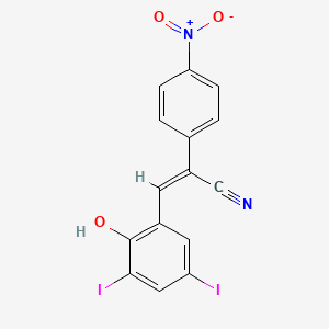 molecular formula C15H8I2N2O3 B3863966 3-(2-hydroxy-3,5-diiodophenyl)-2-(4-nitrophenyl)acrylonitrile 