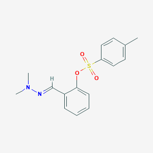 molecular formula C16H18N2O3S B386397 [2-[(E)-(dimethylhydrazinylidene)methyl]phenyl] 4-methylbenzenesulfonate 