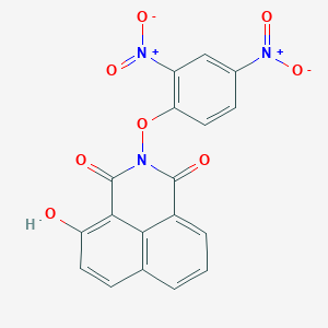 molecular formula C18H9N3O8 B3863975 2-(2,4-dinitrophenoxy)-4-hydroxy-1H-benzo[de]isoquinoline-1,3(2H)-dione 