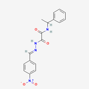 2-[2-(4-nitrobenzylidene)hydrazino]-2-oxo-N-(1-phenylethyl)acetamide
