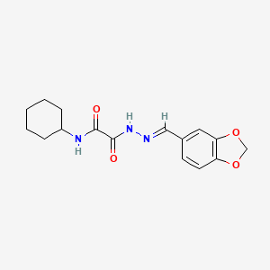molecular formula C16H19N3O4 B3864006 2-[2-(1,3-benzodioxol-5-ylmethylene)hydrazino]-N-cyclohexyl-2-oxoacetamide 