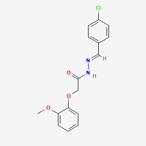 molecular formula C16H15ClN2O3 B3864014 N'-(4-chlorobenzylidene)-2-(2-methoxyphenoxy)acetohydrazide CAS No. 302910-07-2