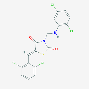 molecular formula C17H10Cl4N2O2S B386402 3-[(2,5-Dichloroanilino)methyl]-5-(2,6-dichlorobenzylidene)-1,3-thiazolidine-2,4-dione 