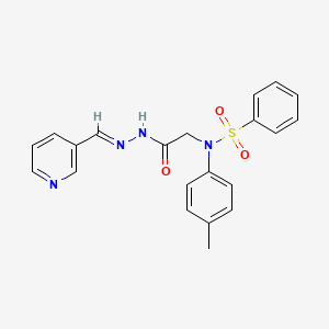 molecular formula C21H20N4O3S B3864023 N-(4-methylphenyl)-N-{2-oxo-2-[2-(3-pyridinylmethylene)hydrazino]ethyl}benzenesulfonamide 