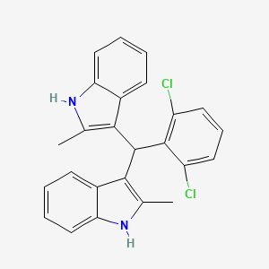 molecular formula C25H20Cl2N2 B3864025 3,3'-[(2,6-dichlorophenyl)methylene]bis(2-methyl-1H-indole) 