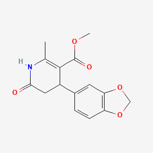 molecular formula C15H15NO5 B3864047 methyl 4-(1,3-benzodioxol-5-yl)-2-methyl-6-oxo-1,4,5,6-tetrahydro-3-pyridinecarboxylate 