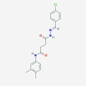 molecular formula C19H20ClN3O2 B386406 4-[2-(4-chlorobenzylidene)hydrazino]-N-(3,4-dimethylphenyl)-4-oxobutanamide 