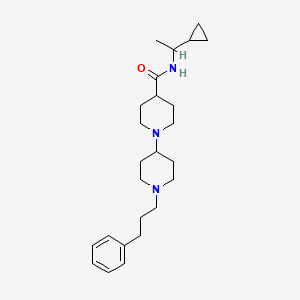 molecular formula C25H39N3O B3864062 N-(1-cyclopropylethyl)-1'-(3-phenylpropyl)-1,4'-bipiperidine-4-carboxamide 