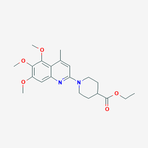 ethyl 1-(5,6,7-trimethoxy-4-methyl-2-quinolinyl)-4-piperidinecarboxylate